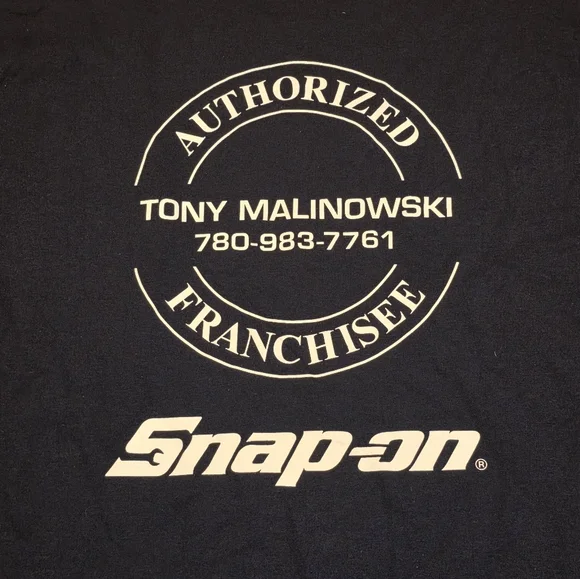 Vintage 90s Snap-On Tools T-Shirt Navy Blue Men’s Large Fruit of the Loom D67 - Picture 2 of 6